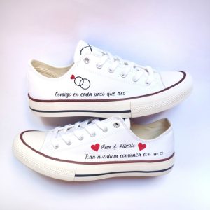 Zapatillas novia contigo anillos