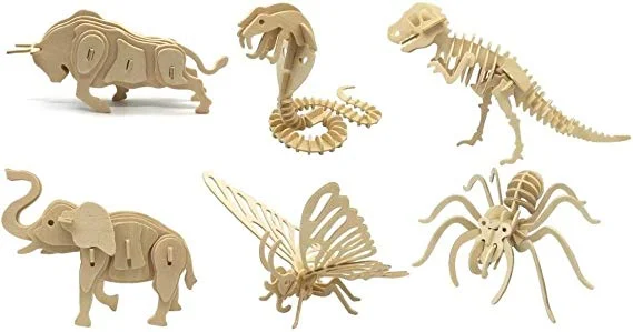 6 Puzzle 3D ensamble Magico Animales