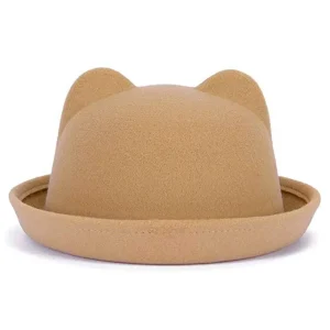 Sombrero CAT bombin con orejas camel
