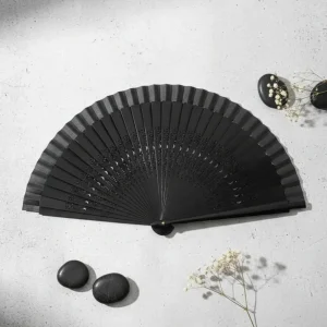 Abanico Moon And Stars pintado a mano Ambos lados