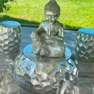 ⬛⬜ Mesa Plateada de Aluminio Ankara