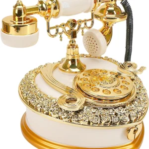 📞🎼 Caja Musical & Alhajero Teléfono Vintage Dorado