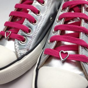 Cordones corazón plata