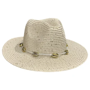 👒✨ Sombrero de Rafia con Lentejuelas y Caracolas – Verano 2026