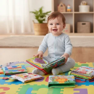📖 Libro de Tela Sensorial con Mordillo y Sonido