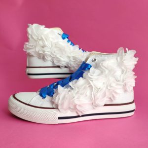 Zapatillas novia organza blanca