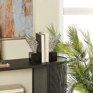 Apoya Sujeta Libros Marmol y Alas de acero Bird