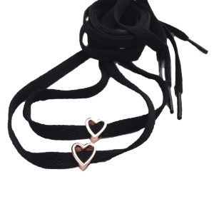 Cordones corazón oro