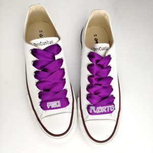 Cordones zapatillas morados fuerte