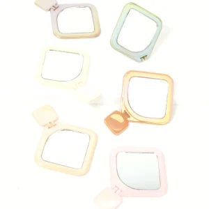 Espejo de cartera hexagonal con soporte