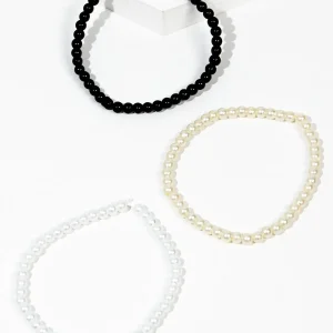 Pulsera simple elastizada perlas sinteticas