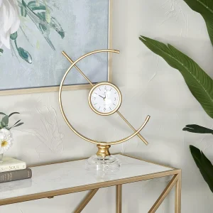 ⏰✨ Reloj Moderno de Mesa — Hierro Dorado