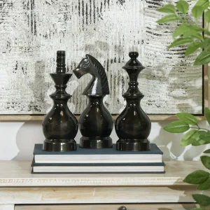 ♟️ SET ESCULTURAS AJEDREZ XXL — ALUMINIO MACIZO (SET X3)